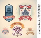 set of retro styled vatican... | Shutterstock .eps vector #225588280