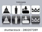 landmarks of indonesia. set of... | Shutterstock .eps vector #280207289