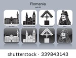 landmarks of romania. set of... | Shutterstock .eps vector #339843143