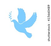 dove of peace simple icon.... | Shutterstock .eps vector #415660489