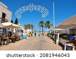 Small photo of SAN VITO LO CAPO ITALY SEP 21 pedestrian street full of restaurants and shops near the beaches, which is the destination of many tourists 21 Sep 2021 San Vito lo capo italy