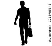 black silhouette man standing ... | Shutterstock .eps vector #1215985843