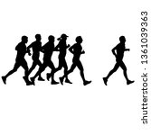 set of silhouettes. runners on... | Shutterstock . vector #1361039363