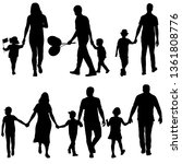 set silhouette of happy family... | Shutterstock . vector #1361808776
