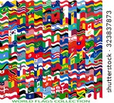 flags of the world and  map on... | Shutterstock . vector #323837873