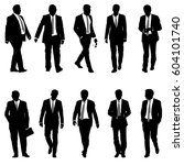 set silhouette businessman man... | Shutterstock .eps vector #604101740