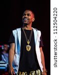 Small photo of SEATTLE - SEPTEMBER 2, 2012: Rapper Big Sean performs on the main stage at Key Arena during the Bumbershoot music festival in Seattle on September 2, 2012.