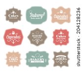collection of vintage retro... | Shutterstock .eps vector #204128236
