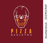 skull with slice of pizza | Shutterstock .eps vector #252901969