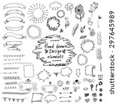 set of hand drawn design... | Shutterstock .eps vector #297645989