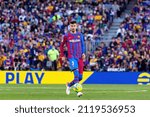 Small photo of BARCELONA - OCT 24: Gerard Pique in action during the La Liga match between FC Barcelona and Real Madrid CF de Futbol at the Camp Nou Stadium on October 24, 2021 in Barcelona, Spain.