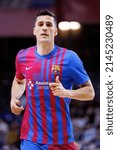 Small photo of BARCELONA - DEC 8: Carlos Ortiz in action at the Primera Division LNFS match between FC Barcelona Futsal and Movistar Inter at the Palau Blaugrana on December 8, 2021 in Barcelona, Spain.