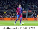 Small photo of BARCELONA - NOV 20: Gerard Pique in action during the La Liga match between FC Barcelona and RCD Espanyol at the Camp Nou Stadium on November 20, 2021 in Barcelona, Spain.