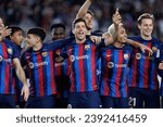 Small photo of BARCELONA - MAY 20: Barcelona players celebrate the title consecution after the LaLiga match between FC Barcelona and Real Sociedad at the Spotify Camp Nou Stadium on May 20, 2023 in Barcelona, Spain.
