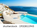 White architecture on Santorini island, Greece. Famous travel destination