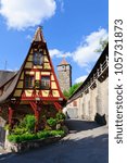 Small photo of The Old Smithy and Roeder gate of Rothenburg ob der Tauber, Germany