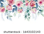 floral illustration. watercolor ... | Shutterstock . vector #1643102143