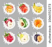 collection icons of fruit and... | Shutterstock .eps vector #1066552373