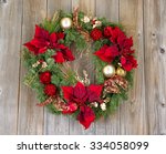 Traditional Christmas Wreath On ...