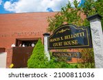 Small photo of QUINCY, MA, USA - AUG. 18, 2020: Francis X. Bellotti Court House District Court of East Norfolk at 1 Dennis Ryan Pkwy in Quincy, Massachusetts MA, USA.