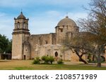 Small photo of Mission San Jose y San Miguel de Aguayo in San Antonio, Texas TX, USA. The Mission is a part of the San Antonio Missions UNESCO World Heritage Site.