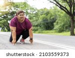 fat woman asian ready to run ... | Shutterstock . vector #2103559373