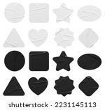Set of black and white stickers ...