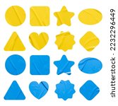 Set of yellow and blue stickers ...