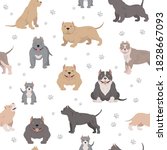 american bully dogs set. color... | Shutterstock .eps vector #1828667093