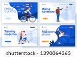 set of landing page design... | Shutterstock .eps vector #1390064363