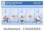 social distancing and... | Shutterstock .eps vector #1761053453