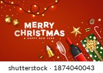 christmas banner. background... | Shutterstock .eps vector #1874040043