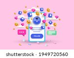 3d social media platform ... | Shutterstock .eps vector #1949720560
