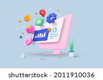 seo optimization  web analytics ... | Shutterstock .eps vector #2011910036