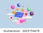 online shopping 3d illustration ... | Shutterstock .eps vector #2025754670