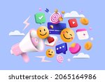 digital marketing 3d render... | Shutterstock .eps vector #2065164986