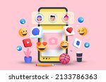 3d social media platform ... | Shutterstock .eps vector #2133786363