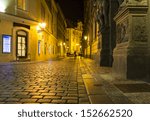 Dark alley in Prague, Czech Republic