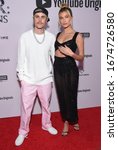 Small photo of LOS ANGELES - JAN 27: Justin Bieber and Hailey Bieber {Object} arrives for the Premiere Of YouTube Originals' "Justin Bieber: Seasons" on January 27, 2020 in Westwood, CA