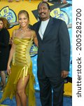 Small photo of LOS ANGELES - MAY 23: Beyonce Knowles and Mathew Knowles arrives for the 2003 MTV Movie Awards on May 23, 2003 in Hollywood, CA