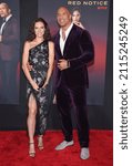 Small photo of LOS ANGELES - NOV 03: Dwayne Johnson and Lauren Hashian arrives for Netflix’s ‘Red Notice’ Premiere on November 03, 2021 in Los Angeles, CA