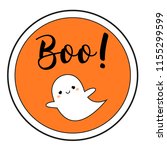 halloween sticker with cute... | Shutterstock .eps vector #1155299599