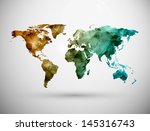 world map  grunge. eps 10 | Shutterstock .eps vector #145316743