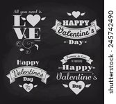 happy valentine's day vector... | Shutterstock .eps vector #245742490