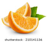 Orange fruit slice isolated 