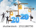 crane lifting year 2020 in... | Shutterstock . vector #1511180750