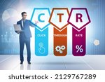 Small photo of CTR click through rate concept with business people
