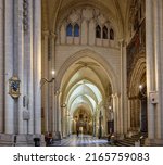 Small photo of Toledo, Spain - June 31, 2022. Lateral nave of the Gospel side. View from Puerta del Reloj Gate. Toledo Prime Cathedral. Toledo, Castilla La Mancha, Spain.