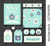 a set of christmas gift tags ... | Shutterstock .eps vector #237844096
