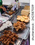 Small photo of roadside cookshop with traditional food in Bangkok, Thailand